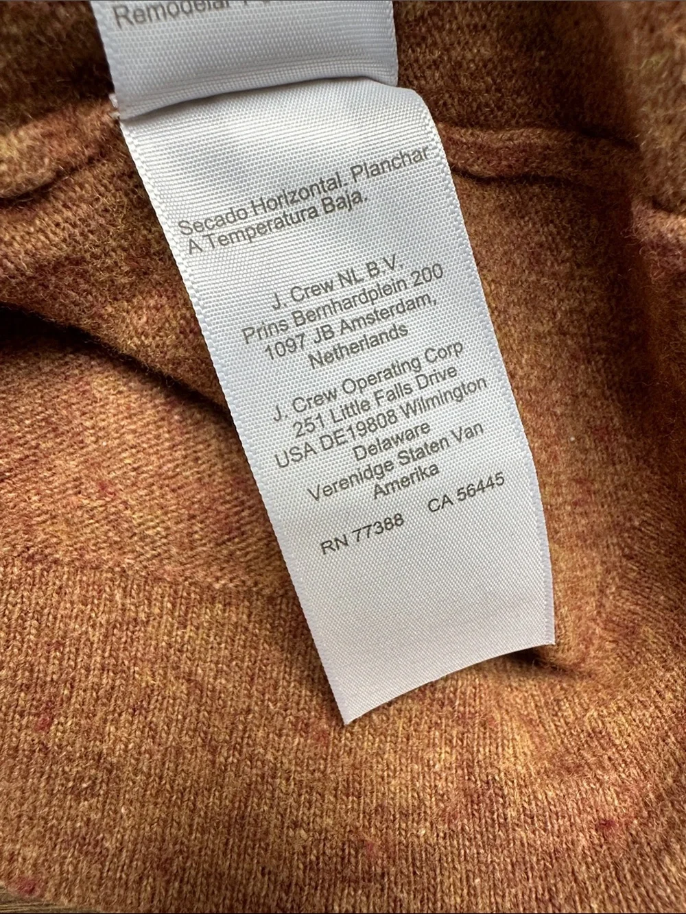 J.Crew Teddie Merino Wool Blend Sweater Small Rust Brown Camel Crewneck Pullover